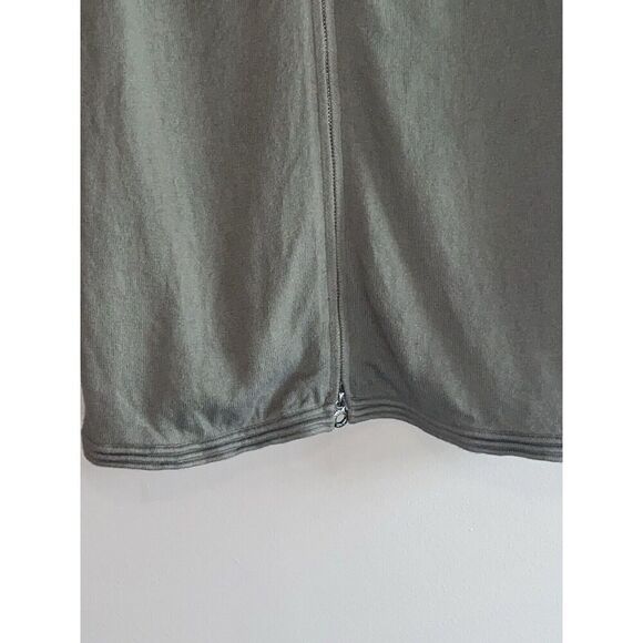 Cashmere Blend Sweater Dress Olive Green Front Zip Boho Y2K Quiet Luxury Small - Picture 2 of 16